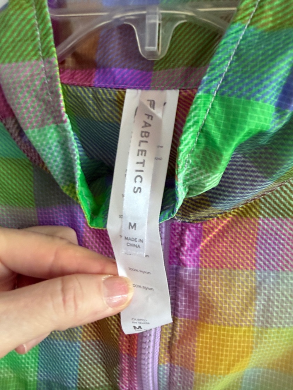 Fabletics Peyton Woven Jacket Candy Check Full Zip Active Sporty Athletic size M - Picture 7 of 9
